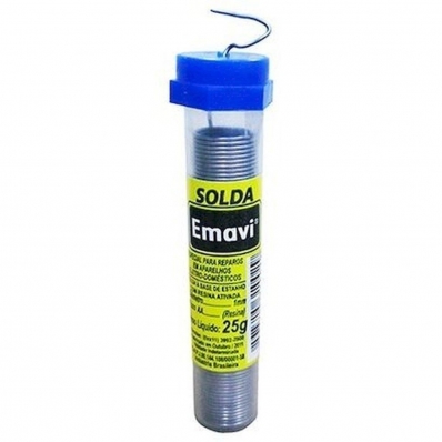 Estanho em Fio Tubinho 1mm 25g para Solda EMAVI