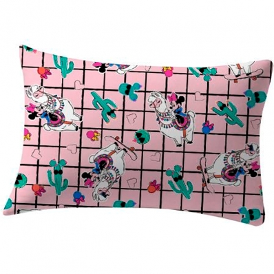 Fronha Portallar Malha Disney Minnie Lhama 48cmx68cm Rosa