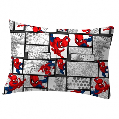 Fronha Portallar Malha Marvel Spider Quadrinhos 48cmx68cm Branco