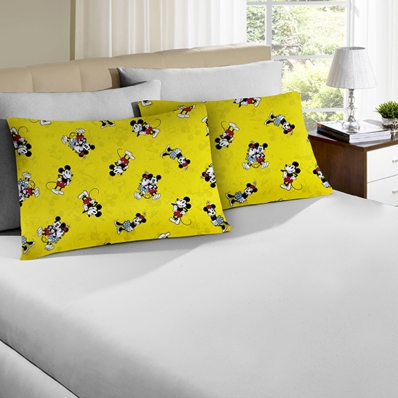 Jogo de Cama Portallar Queen Malha 3 Pçs Mickey 90A Cinza