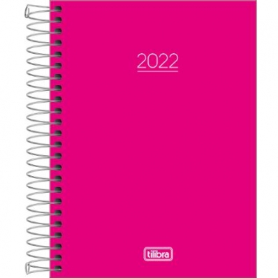 Agenda espiral diária Pepper Rosa 2022 - Tilibra