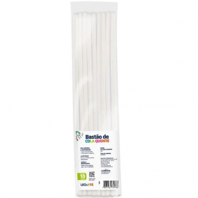 Bastão de cola silicone fina 7,20x300mm 10 und blister - Leonora