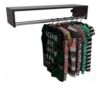 Cabideiro De Parede Mdf 90cm Prateleira Para Closet 