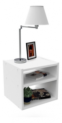 Kit 2 Criado Mudo Suspenso Sem Gaveta Mdf Branco Nicho