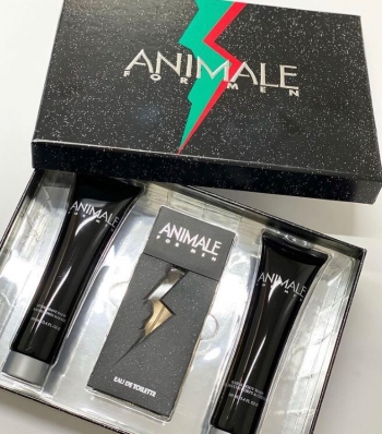 Kit Animale for Men Masculino - Eau de Toilette Perfume 100ml + Pós-Barba 100ml + Gel de Banho 100ml