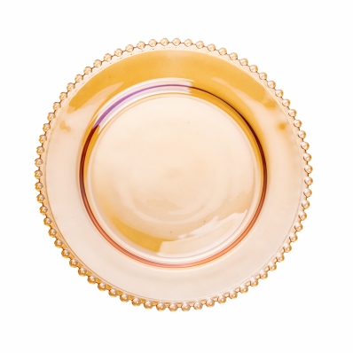 Prato Pearl em Cristal Âmbar 20cm