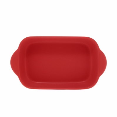 Travessa Nórdica em Porcelana Vermelho Matt 23x13x4cm