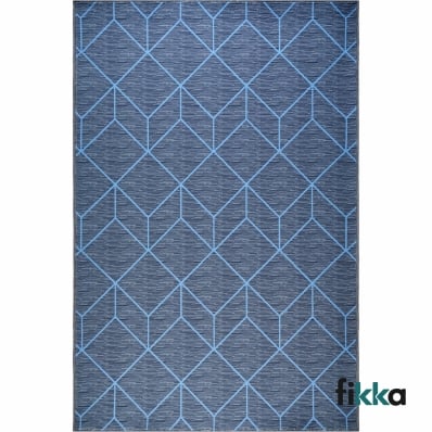 Tapete para Sala e Quarto Zig Zag Azul 1,00m x 1,5m - Fikka 