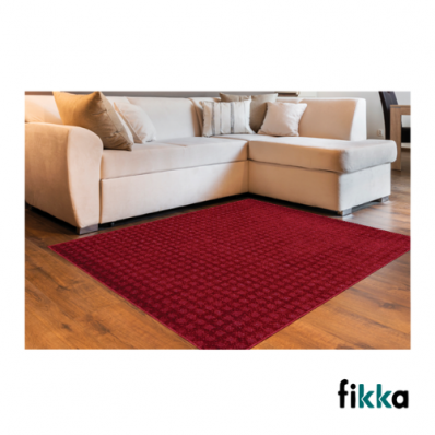 Tapete Para Sala e Quarto Realce Spot PP 100% - 1,50m X 2,00m Vermelho - Fikka