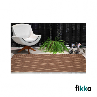 Tapete Para Sala e Quarto Eco-Nature Geo PP 100% - 1,50m x 2,00m Marrom - Fikka 