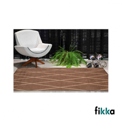 Tapete Para Sala e Quarto Eco-Nature Geo PP 100% - 2,00m x 2,50m Marrom - Fikka 