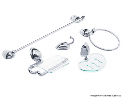 Kit Banheiro Abs Bonno 05Pcs Crom Verde