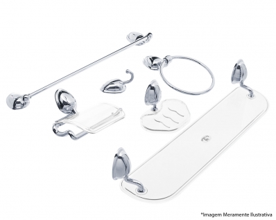 Kit Banheiro Abs Bonno 06Pcs Crom Cristal
