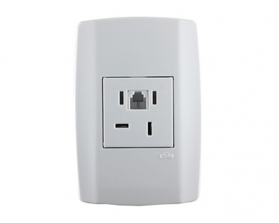 Tomada Ilumi Slim Telebras+ Rj11 C/Pl 8065