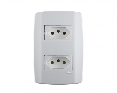 Tomada Dupla Ilumi Slim C/Pl 20A 250V 80121 Monobloco