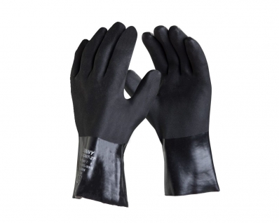 Luva Petronit Pvc Forrada Preta 35Cm A "M"