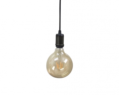 Pendente Decorativo Alum/Pvc Fio 1,0Mt Preto Blister