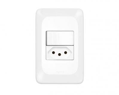 Interruptor Pial Pop Simples+Tom 2P+T 10A 4X2 Lgx103 C/Placa
