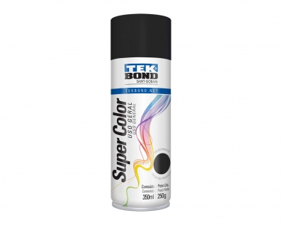 Tinta Spray Tekbond Uso Geral Preto Fosco 350Ml/250G c/6 pcs