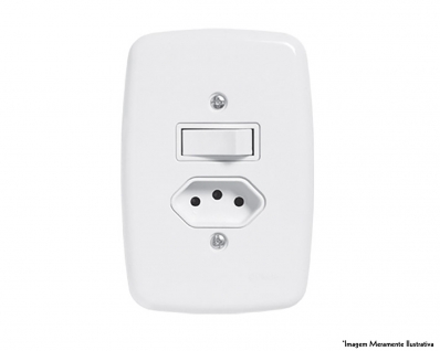 Interruptor Ideale Br 1 Par+Tom 2P+T C/Pl 10A 250V 3217 c/12pcs