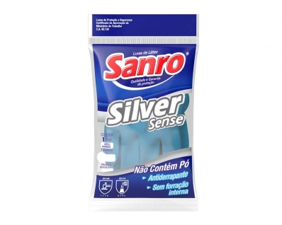 Luva Latex Sanro Azul Silver Sense D Xg c/10pcs