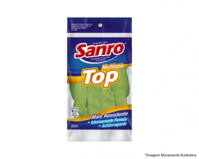 Luva Latex Sanro Forr Verde B M Blister c/10pcs