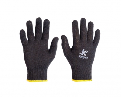 Luva Malha Tricot Kalipso Preta Lisa Blister c/12pcs