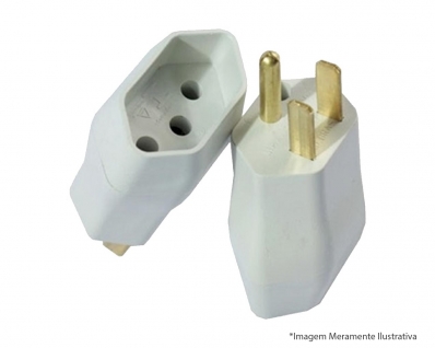Pino Adap Ilumi 2P+T Bip Cz Reverso 15A 250V 1222Pct c/10pcs