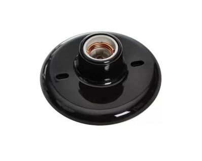 Plafon Pvc Soq Porcelana Opl Preto E-27 Blister
