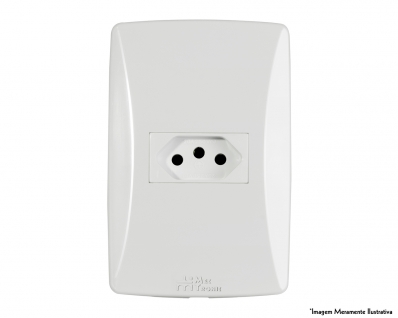 Tomada Petra 2P+T Horiz C/Pl 10A 250V 39032