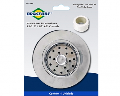 Valvula Pia Americ Abs Crom 3.1/2"X1.1./2" Blister 7469