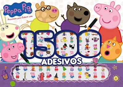 Prancheta para colorir com 1500 adesivos - Peppa Pig