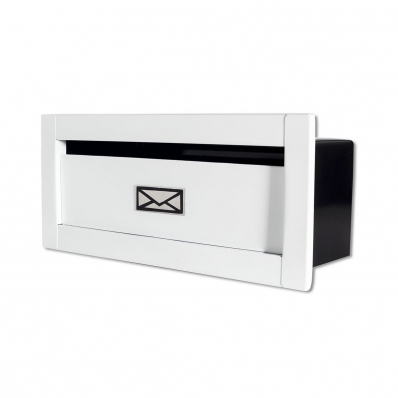 Caixa Correio techinox carta Luxo linear branca fosca 17 cm profundidade pintura de alta resistência