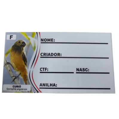 PLACA DE IDENTIFICAÇÃO PVC - CURIO FÊMEA