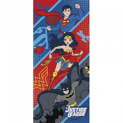 Toalha de Banho Lepper Estampada Liga Da Justiça 60cmx1,20m Kids Azul