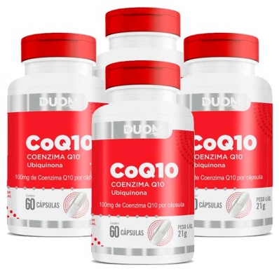 KIT 4X COENZIMA Q10 60 CÁPSULAS DUOM COQ10 100MG POR CÁPSULA