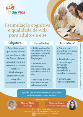 Estimulação cognitiva e qualidade de vida para adultos e 60+