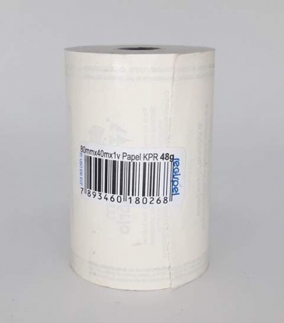 Bobina de papel térmica 80mmx40m 1un 48gr 1 via - Regispel