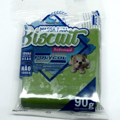 Massa para biscuit profissional 90gr verde oliva - Polycol