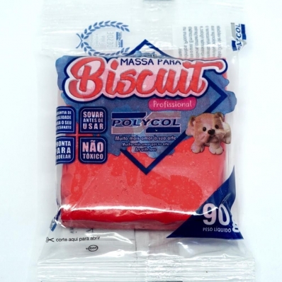 Massa para biscuit profissional 90gr vermelho intenso - Polycol