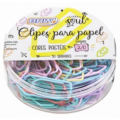 Clips 2/0 colorido tons pastel 50 Un - BRW