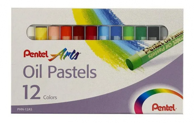 Giz de cera pastel oleoso PHN 12 cores - Pentel