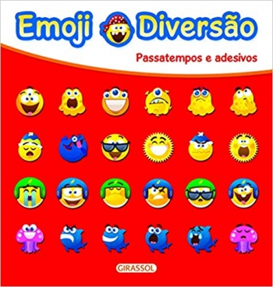 Passatempos e adesivos: Emoji diversão - Vermelho