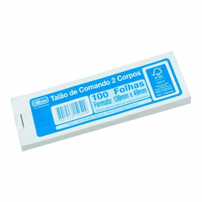 Talão de comando numerado 2 corpos 100 fls - Tilibra