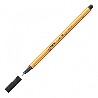 Caneta hidrográfica fine 0.4mm point 88/46 preta - Stabilo