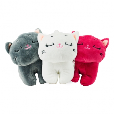 Chaveiro Gato Olhos Fechados 14cm - Pelúcia