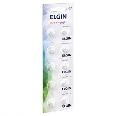 Pilha bateria alcalina 1.5v LR626/AG4/SR626 - Cartela c/ 10 un - Elgin