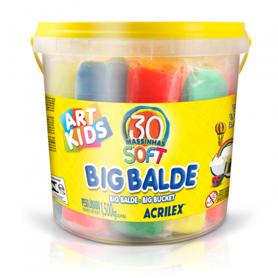 Balde big com 30 massinhas Soft - Acrilex