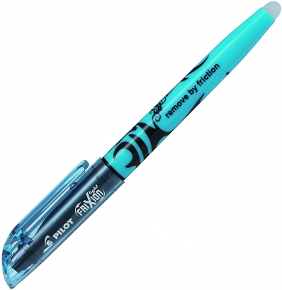 Caneta marca texto apagável frixion iluminador azul neon