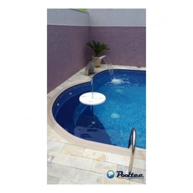 Mesa Para Piscina Redonda Fibra Tubo Inox S/ Chumbador - Pooltec